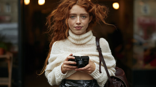 Giovane Fotografa con i Capelli Rossi 4
