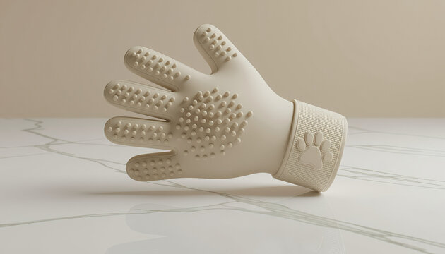 Silicone hand glove for cleaning with textured surface on marble  