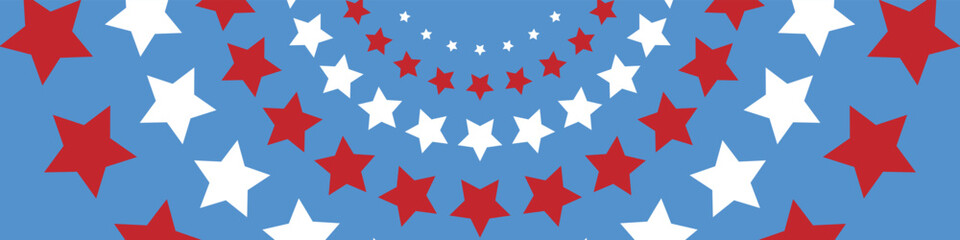 Fototapeta premium American red and white star background pattern. United States motif