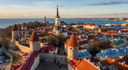 Obraz premium panorama of the old town of riga