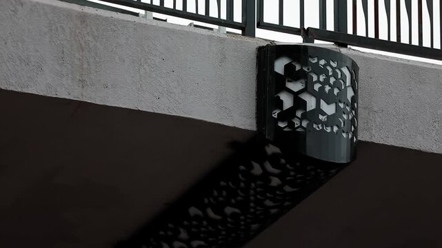 Bridge underpass wall design with Arabic-inspired geometric elements