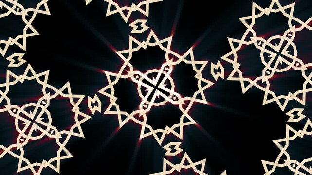Kaleidoscopic Arabic Islamic ornamental pattern animattion