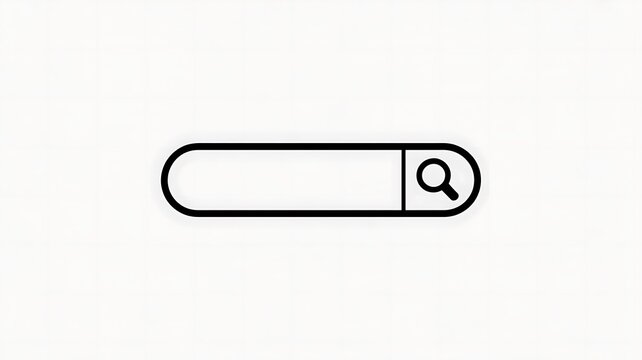 Search bar icon, magnifying glass, simple line style, web interface element, minimalistic design