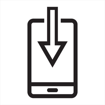 Smartphone download icon with smartphone download transfer application software technology internet connection communication information interface electronic retrieve