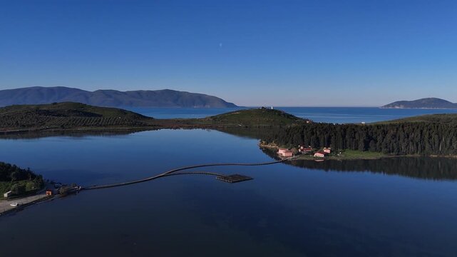 Aerial Panorama of Zvernec Lagoon and Adriatic Coast