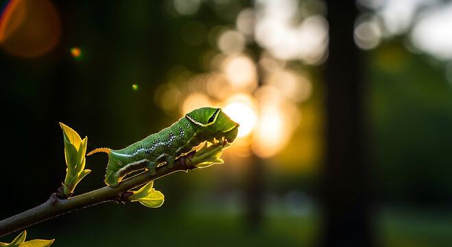 Green tree frog resting on leaf at golden hour in natural wetland habitat