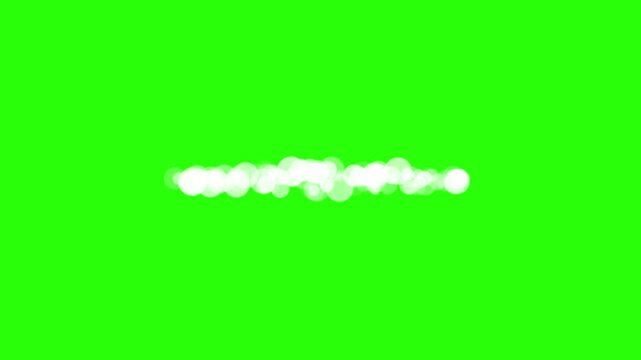 Symmetrical bokeh particle segments on green screen