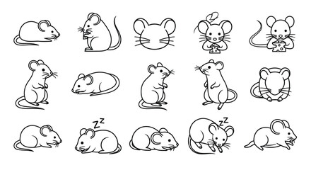 Fototapeta premium mouse illustrations in various poses and activities high quality professional detailed