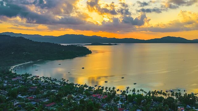 Coastal Area Of Limasawa Island Along Padre Burgos Port In Southern Leyte, Philippines. Timelapse