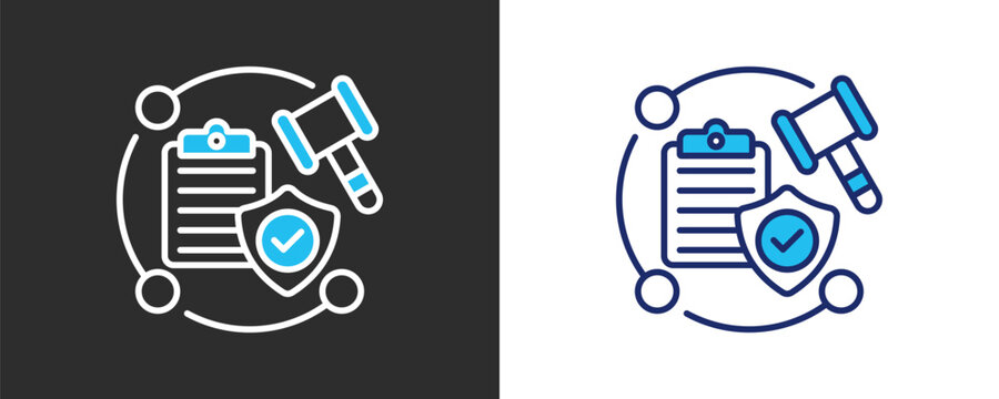 Regulatory Framework Icon Set, Colored Outline Vector Illustration