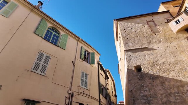 Panorama of The old town of Menton, Provence Alpes-Cote d'Azur, France
