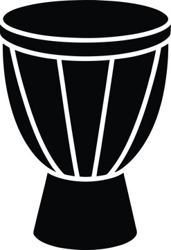 bongo drum silhouette vector art illustration, black and white design