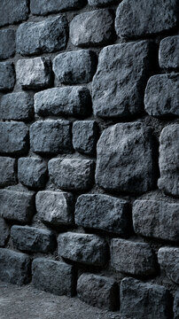 Medieval Prison Wall Stone Dank Dark Flat Background 
