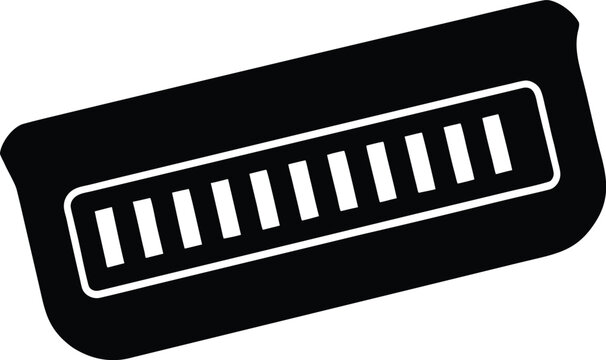 glass harmonica silhouette vector art illustration, black and white design