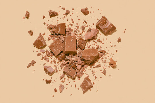 Chunks Chocolate Light Beige Background 