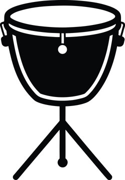 timpani silhouette vector art illustration, black and white design