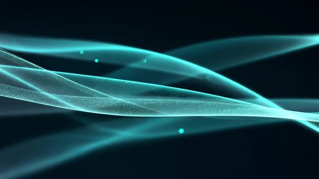 Abstract Waves of Light and Color in Dark Background Space