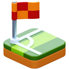 3d corner flag football sports isolated illustration © Yusuf