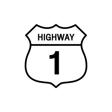 Classic Highway Route Shield Sign Icon