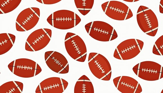 American Football Balls Pattern Background.