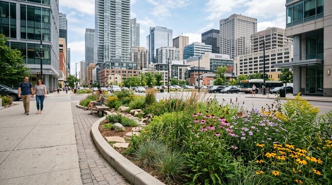 Native pollinator planting restores biodiversity on a dense urban street