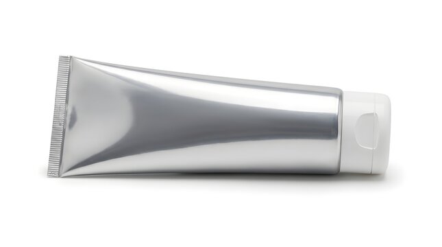 Metallic Toothpaste Tube Close Up