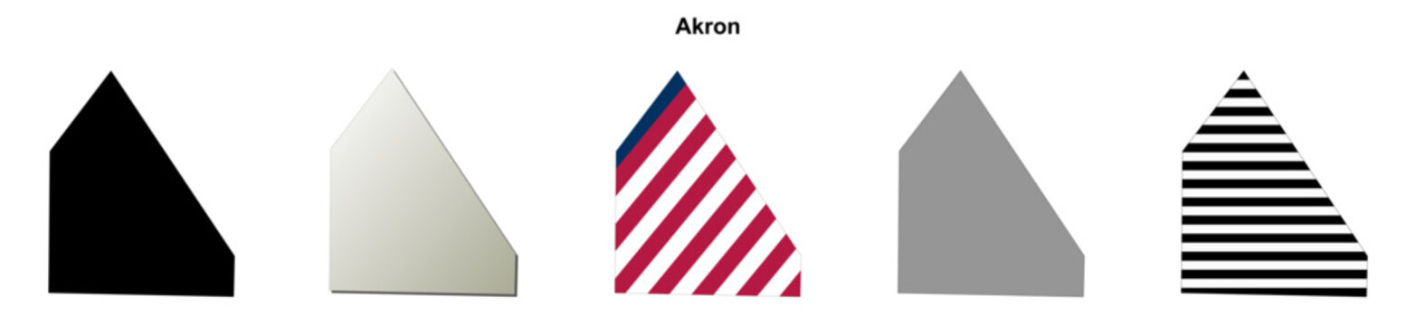 Akron (Alabama) blank outline map