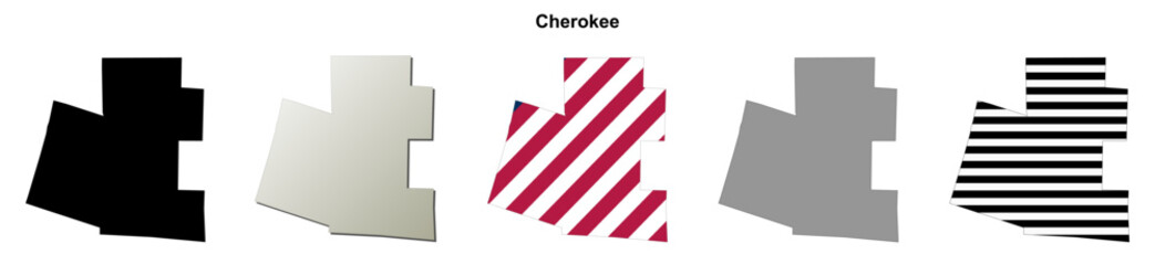 Fototapeta premium Cherokee (Alabama) blank outline map