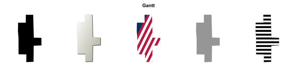 Obraz premium Gantt (Alabama) blank outline map