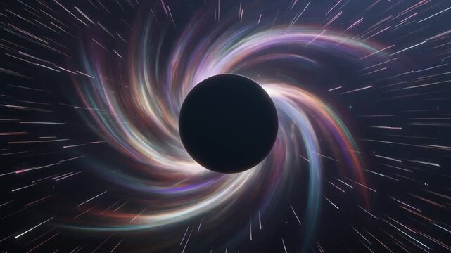 Abstract Visualization of Gravitational Lensing Around Dark Singularity with Swirling Light Distortion