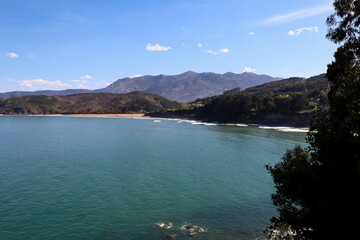 Obraz premium Panoramic view of the coast of Lastres town, Asturias, Spain