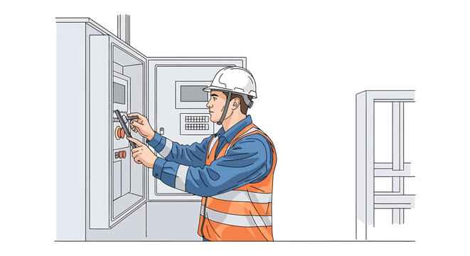Man in orange safety vest working.