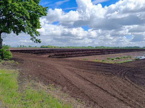 Torfabstich im Moor in Norddeutschland