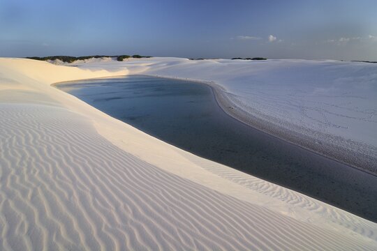 Freshwater lagoon, Parque Nacional dos Len&ccedil;&oacute;is Maranhenses or Len&ccedil;&oacute;is Maranhenses National Park, Maranh&atilde;o, Brazil