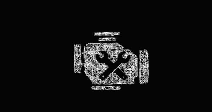 Sketch engine repair icon animation - smooth progressive reveal