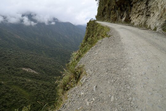 Death road, Camino de la Muerte, Yungas North Road between La Paz and Coroico, Bolivia