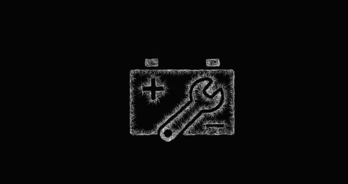 Sketch battery replacement icon animation - smooth progressive reveal