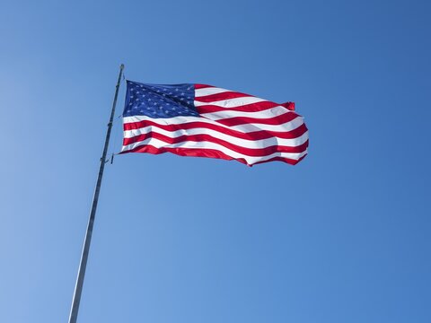 American flag, Big Cypress National Preserve, Everglades, North America, Florida, USA