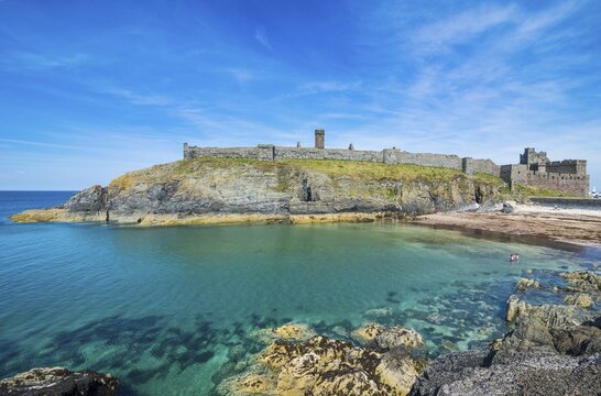 Peel castle, Peel, Isle of Man, crown dependency of the United Kingdom
