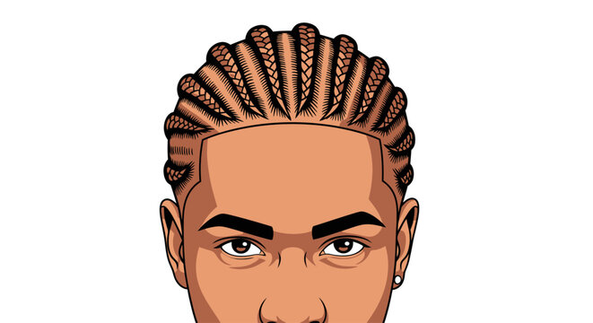 cartoon man with braided hair.