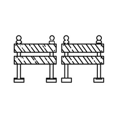 Fototapeta premium Two road barriers with stripes on a white background