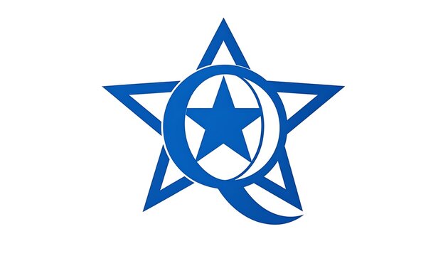 A blue star symbol with a smaller star inside