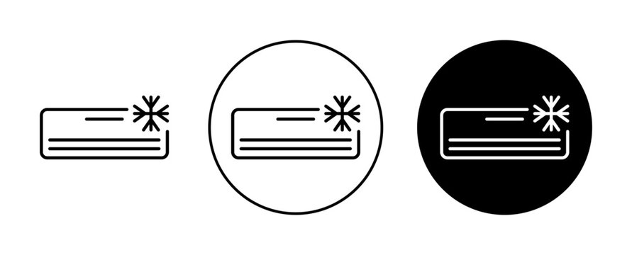 AC unit icons set in black and blue colors on white background