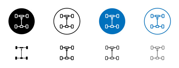 car axle icons set in black and blue colors on white background © molla