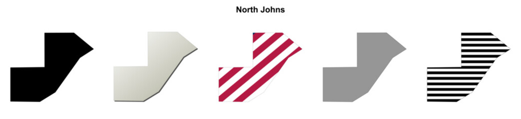 Obraz premium North Johns (Alabama) blank outline map