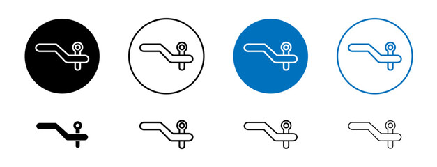car towbar icons set in black and blue colors on white background © molla