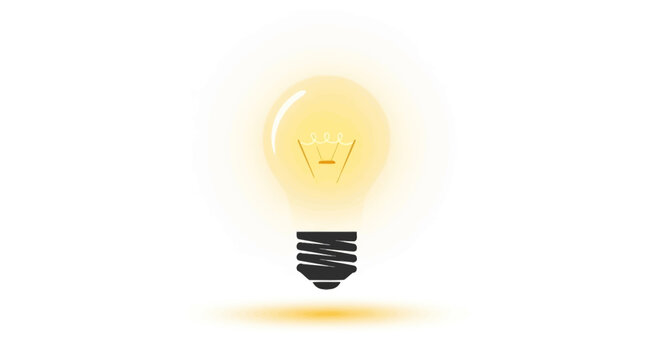 Light Bulb Glowing Bright Electricity.
