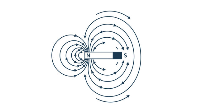 Magnetic field lines around bar magnet.
