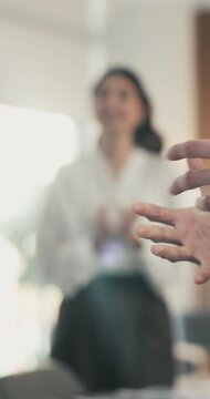 Business, collaboration or hands in office with handshake, greeting or meeting for b2b deal. Networking, people or employees in workplace with introduction, agreement or opportunity for partnership.