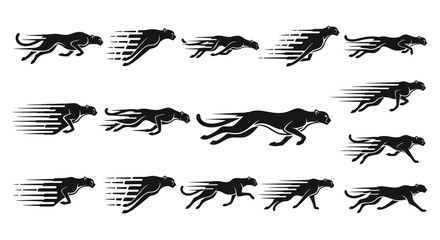 Multiple cheetah running motion sequence. © pipitsgpanjang